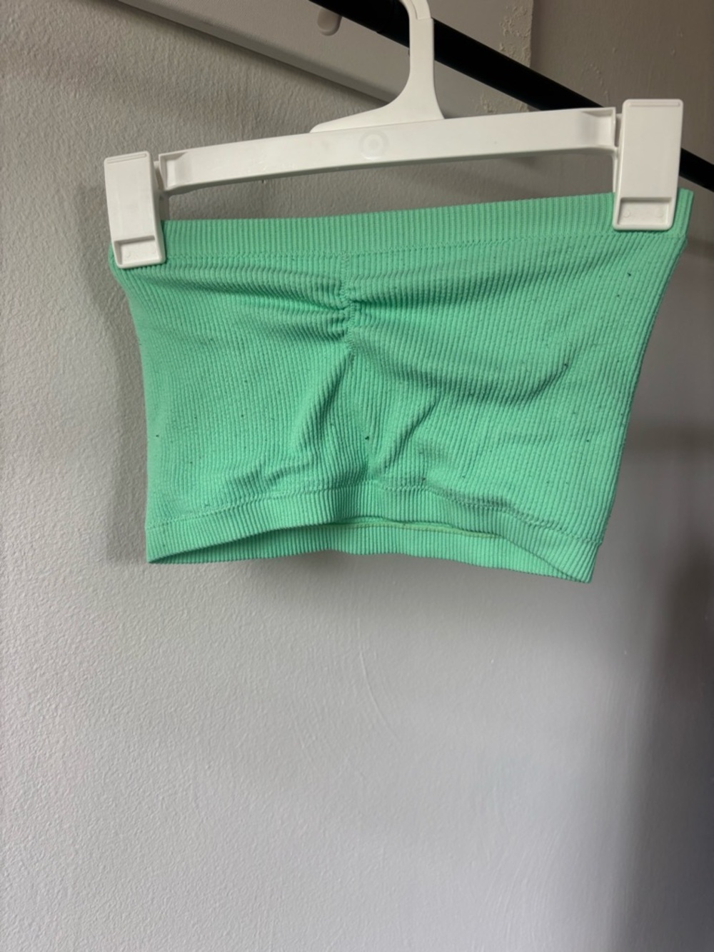 American Eagle Outfitters Mint Ribbed Strapless Crop Top